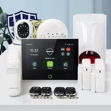 HOMSECUR Wireless WIFI 4G 2G LCD SMS Autodial Home Security 7" Alarm System