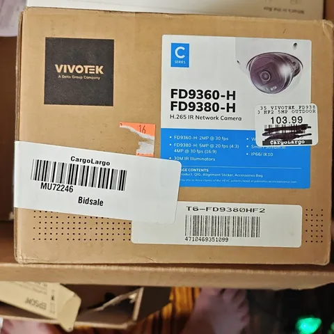VIVOTEK FD9380-H 5MP IP Wired Dome Camera H.265 IR Night Outdoor White
