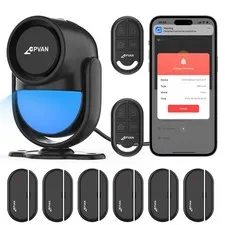 WiFi Motion Sensor Alarm System, 125dB Smart PIR Motion Detector with 6 Door ...