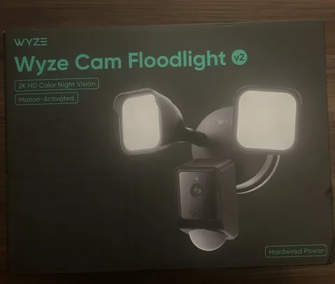 Wyze Cam Floodlight V2 2K HD Color Night Vision, Hardwired, Security Camera