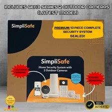 NEW SimpliSafe 13 Piece Wireless Home Security System 2 Outdoor Cameras SEALED