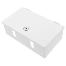Lockable Weatherproof Electrical Box White Metal Protective Wall Mount Enclosure