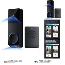 WYZE Wireless Duo Cam Video Doorbell (Chime Included), Battery Powered, 2K Fu...
