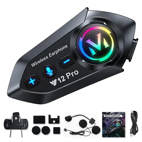 Y12 Pro Motorcycle Helmet Bluetooth 5.4 Intercom Headset Waterproof 500m