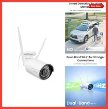 WiFi Outdoor Security Camera 5MP 100ft Night Vision Person Vehicle Animal