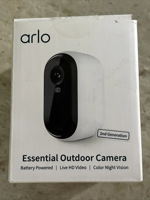 Arlo Essential Outdoor Camera 2nd Generation HD White Color Night Vision SEALED