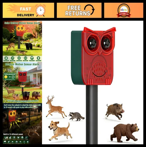 Solar Motion Sensor Alarm - Outdoor Dog Barking Alert, 129dB Loud Security Syste