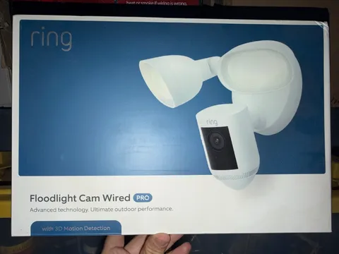 Ring Floodlight Cam Pro 4K (Newest Model) Wired | 2nd gen | Sealed | White