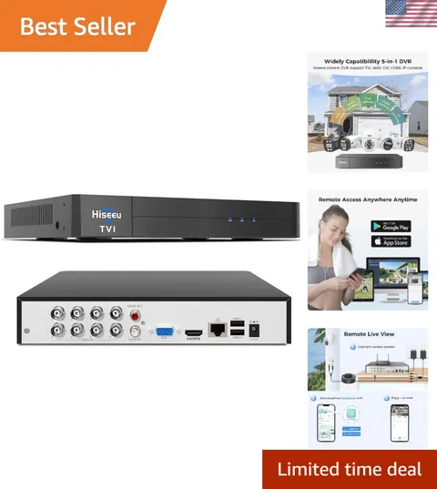 Smart 8-Channel DVR Security System with Remote Monitoring & No Monthly Fees