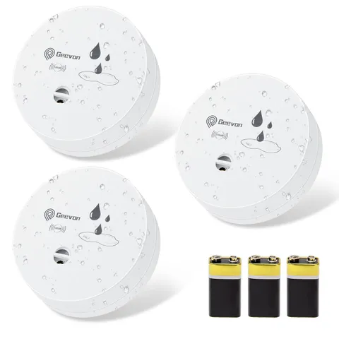 3 Pack Water Leak Detectors,100dB Alarms for Home