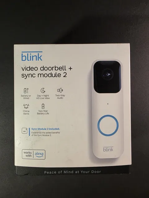 Blink Video Doorbell + Sync Module 2 New Open Box Unused 