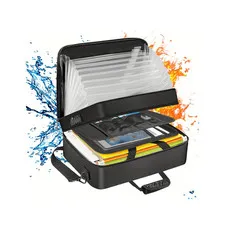 Fireproof Document Box File Organiser File Folder with 13 Pockets