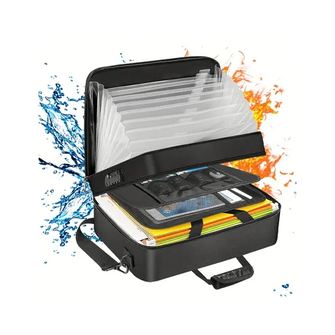 Fireproof Document Box File Organiser File Folder with 13 Pockets