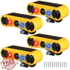 Qualirey Solar Outdoor Motion Sensor Alarm 2 x 129dB Loud Noise Maker 13 Soun...