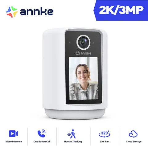 ANNKE Pan Video Security Camera 3MP WiFi Baby Monitor One-Touch Call 2 Way Audio