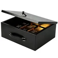 xydled Fireproof Document Box with Key Lock, Fire Safe Box, Black