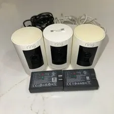 Lot of 3 Ring Stick Up Cam Wireless Indoor/Outdoor Use Pre Owned Parts Only