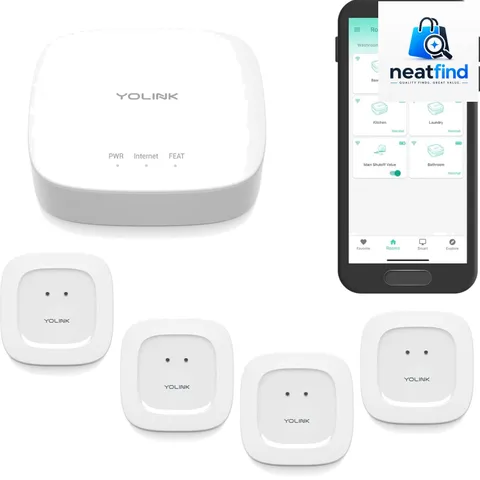 Water Leak Starter Kit: Hub + 4 Leak Sensor 1 Silent, LoRa Long-Range, App/SM...