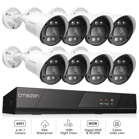 5MP Lite Home 8CH DVR 1080P H.265+ CCTV Security Camera System 1TB Outdoor