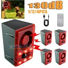 Wholesale Solar Ultrasonic Alarm Animal Repellent Dog Squirrel Light Voice Siren