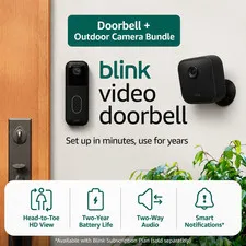 Blink Outdoor 4 Wireless Camera Security System & Blink Video Doorbell BUNDLE