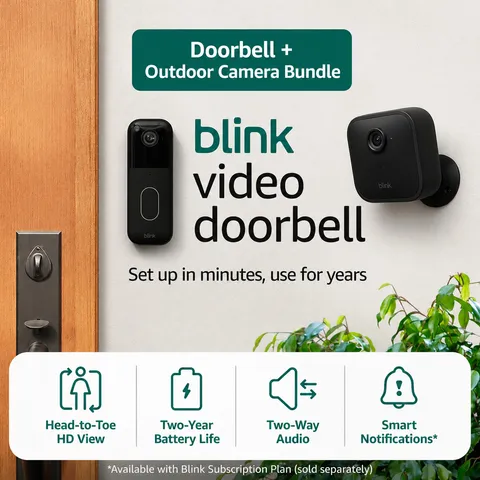 Blink Outdoor 4 Wireless Camera Security System & Blink Video Doorbell BUNDLE