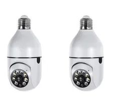 2Packs Light Bulb Security Camera, 2.4Ghz Wifi 360° Light Socket Camera for Outd