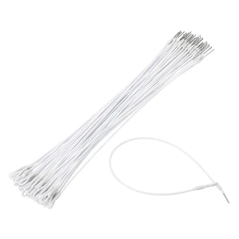 50Pcs Security Tags Lanyards Wire Loop (12", White), Steel Wire Cable Loop