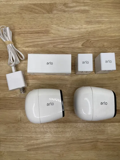 Arlo Go VML4030 Security Cameras (2) w/ Batteries & Charger - Parts/Repair READ