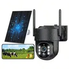 5G WiFi Solar Security Camera 4MP 360° Outdoor Wireless CCTV Night Vision IP66
