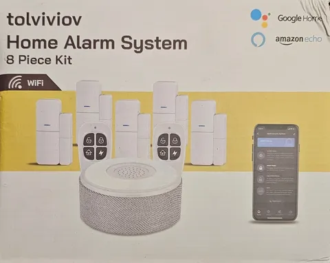 Tolviviov WiFi home alarm system 8 Pieces Kit Works With Alexa And Google Home
