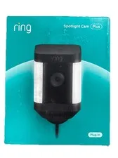 Ring SPOTLIGHT Cam PLUS Wired Outdoor Camera Lights and Siren Black