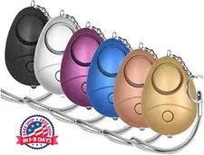 Paquete de 6 llaveros de alarma de seguridad personal de 140 dB con luces LED