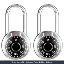 FIGODE® Locker Lock with Long Shackle, Combination Lock, Black Dial, Each Lock w