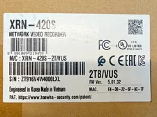 Hanwha Techwin XRN-420S-2TB HDD 4CH 4K NVR Security Recorder