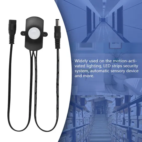 Mini PIR Infrared Motion Sensor Detector Switch LED Strip Automatic Switch Black