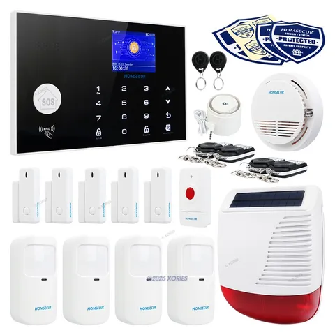 HOMSECUR Wireless 4G/3G/GSM WIFI Burglar Intruder Alarm System+SOS Intercom