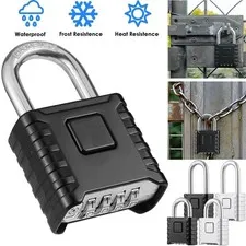 4 Dial Heavy Duty Combination Outdoo Weatherproof Padlock Gate Shed Garage Lock