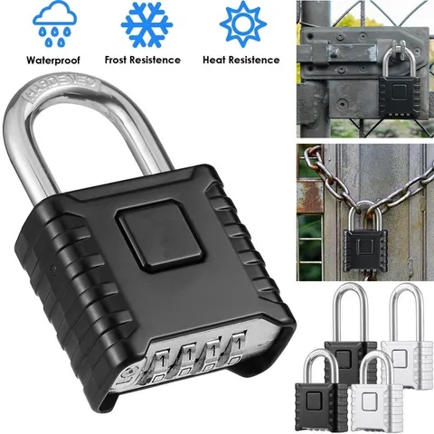 4 Dial Heavy Duty Combination Outdoo Weatherproof Padlock Gate Shed Garage Lock