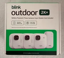 Blink Outdoor 2K+ — Wireless smart security camera 3 camera system (White)