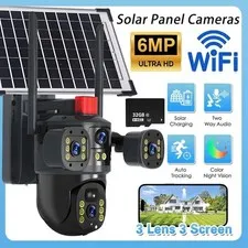 Solar Powered Camera Wireless WiFi Outdoor Security IP Surveillance w/ 32GB Card