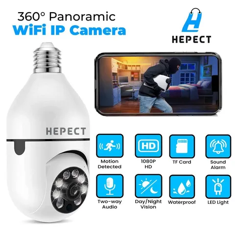 1080P Wireless 5G Wifi Bulb Security Camera Indoors/Outdoors Night Vision