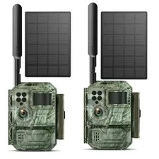 VOOPEAK TC35 2-Pack 4G LTE Solar Cellular Trail Cameras Live Color Night Vision