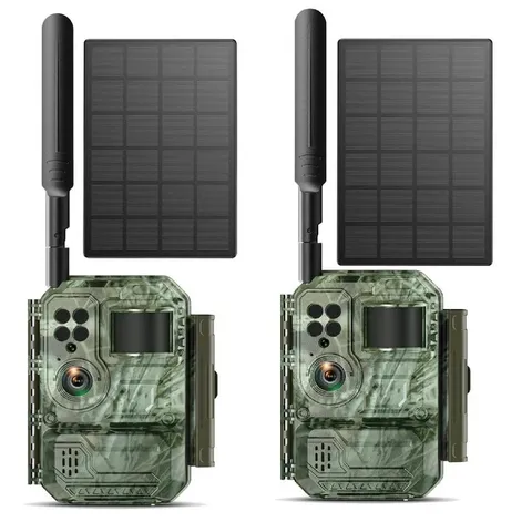 VOOPEAK TC35 2-Pack 4G LTE Solar Cellular Trail Cameras Live Color Night Vision