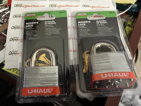 U Haul MOVER'S PADLOCKS 2" Laminated Steel in Unopened Packaging - NEW