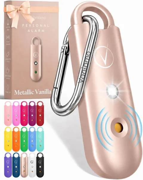 Personal Alarm for Self Defense with Low Battery Notice, Strobe Light &
