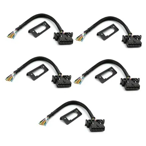 OBD2 J1962 Female to Open Pigtail Cable Bracket 16PIN OBDII Port 5 PCS