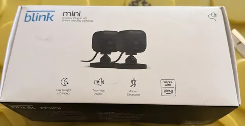 Blink Mini Indoor Plug-In HD Smart Security Camera - Pack of 2 - New & Sealed