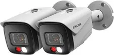 (2) 5MP Security AI IP PoE Bullet Camera, 2-Way Talk, Full Color Night Vision
