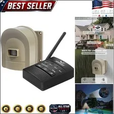 Expandable Wireless Driveway Alarm System - 1 Receiver & Yellow Sensor Included